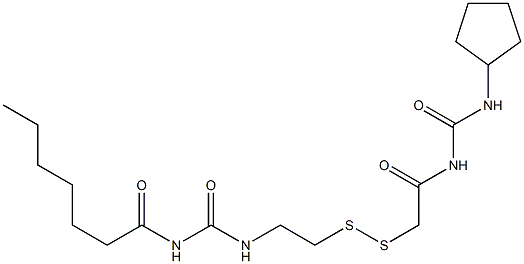 1-Heptanoyl-3-[2-[[(3-cyclopentylureido)carbonylmethyl]dithio]ethyl]urea 结构式