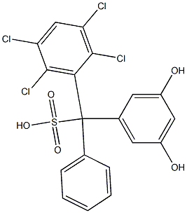 (2,3,5,6-Tetrachlorophenyl)(3,5-dihydroxyphenyl)phenylmethanesulfonic acid 结构式