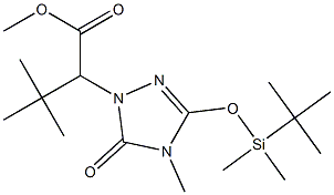 3,3-Dimethyl-2-[[4,5-dihydro-4-methyl-3-[dimethyl(1,1-dimethylethyl)silyloxy]-5-oxo-1H-1,2,4-triazol]-1-yl]butanoic acid methyl ester 结构式