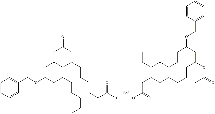 Bis(11-benzyloxy-9-acetyloxystearic acid)barium salt 结构式
