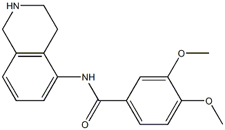 3,4-Dimethoxy-N-[(1,2,3,4-tetrahydroisoquinolin)-5-yl]benzamide 结构式