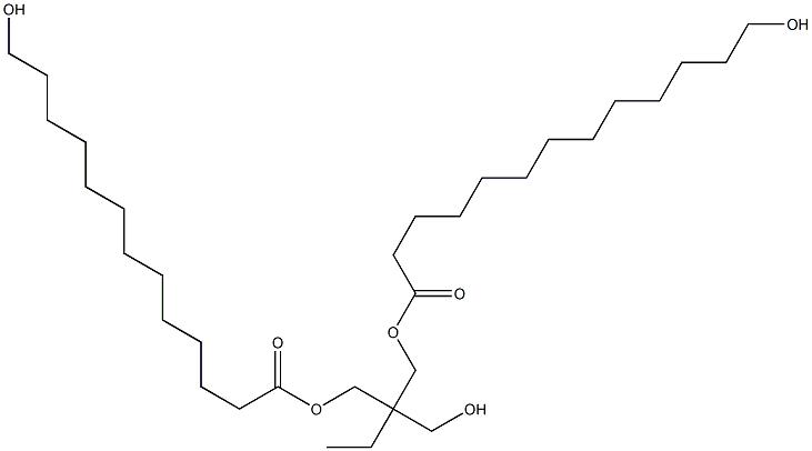 Bis(13-hydroxytridecanoic acid)2-ethyl-2-(hydroxymethyl)-1,3-propanediyl ester 结构式