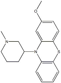 2-Methoxy-10-(1-methyl-3-piperidinyl)-10H-phenothiazine 结构式