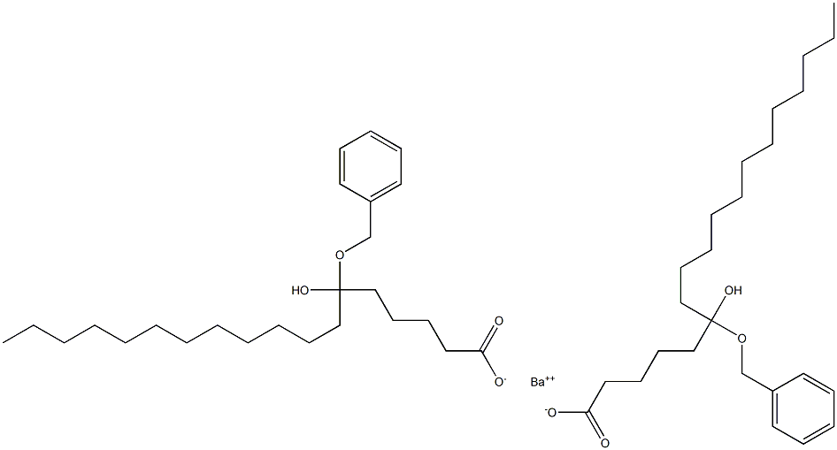 Bis(6-benzyloxy-6-hydroxystearic acid)barium salt 结构式