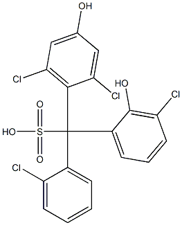 (2-Chlorophenyl)(3-chloro-2-hydroxyphenyl)(2,6-dichloro-4-hydroxyphenyl)methanesulfonic acid 结构式