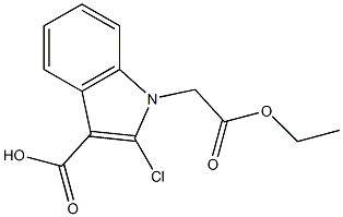 2-Chloro-1-(2-ethoxy-2-oxoethyl)-1H-indole-3-carboxylic acid 结构式