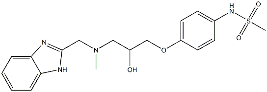 N-[4-[2-Hydroxy-3-[N-(1H-benzimidazol-2-ylmethyl)methylamino]propyloxy]phenyl]methanesulfonamide 结构式