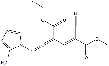 2-Cyano-4-[amino(pyrrolizino)methylene]-2-pentenedioic acid diethyl ester 结构式