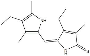 5-[(3,5-Dimethyl-4-ethyl-1H-pyrrol-2-yl)methylene]-4-ethyl-3-methyl-1H-pyrrole-2(5H)-thione 结构式