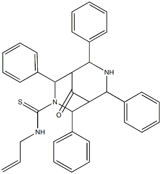 N-Allyl-9-oxo-2,4,6,8-tetraphenyl-3,7-diazabicyclo[3.3.1]nonane-3-carbothioamide 结构式