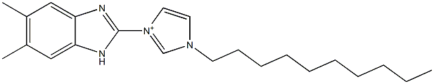 1-Decyl-3-(5,6-dimethyl-1H-benzimidazol-2-yl)-1H-imidazol-3-ium 结构式