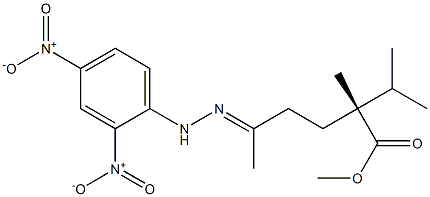 [R,(-)]-2-Isopropyl-2-methyl-5-[2-(2,4-dinitrophenyl)hydrazono]hexanoic acid methyl ester 结构式