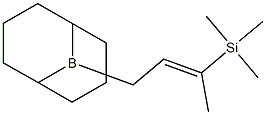 9-[(E)-3-(Trimethylsilyl)-2-butenyl]-9-borabicyclo[3.3.1]nonane 结构式