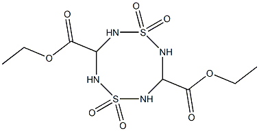 1,5-Bis(ethoxycarbonyl)-3,7-dithia-2,4,6,8-tetraazacyclooctane-3,3,7,7-tetraoxide 结构式