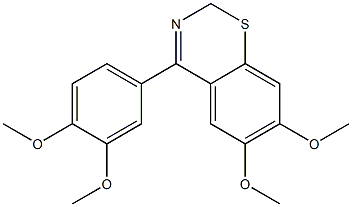 4-(3,4-Dimethoxyphenyl)-6,7-dimethoxy-2H-1,3-benzothiazine 结构式