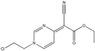 4-[Cyano(ethoxycarbonyl)methylene]-1,4-dihydro-1-(2-chloroethyl)pyrimidine 结构式