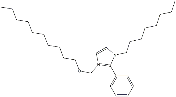 1-Octyl-2-phenyl-3-[(decyloxy)methyl]-1H-imidazol-3-ium 结构式