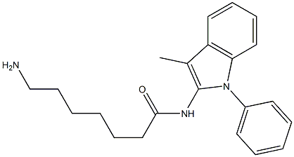 N-(1-Phenyl-3-methyl-1H-indol-2-yl)-7-aminoheptanamide 结构式