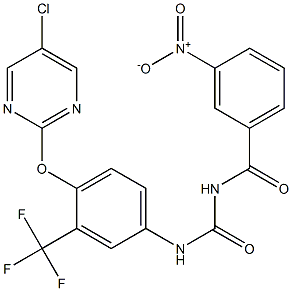 1-(3-Nitrobenzoyl)-3-[4-[(5-chloro-2-pyrimidinyl)oxy]-3-(trifluoromethyl)phenyl]urea 结构式