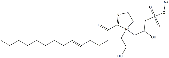 1-(2-Hydroxyethyl)-1-[2-hydroxy-3-(sodiooxysulfonyl)propyl]-2-(5-tetradecenoyl)-2-imidazoline-1-ium 结构式