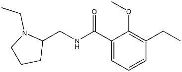 N-[(1-Ethyl-2-pyrrolidinyl)methyl]-2-methoxy-3-ethylbenzamide 结构式