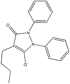 4-Butyl-5-oxo-1,2-diphenyl-3-pyrazoline-3-olate 结构式