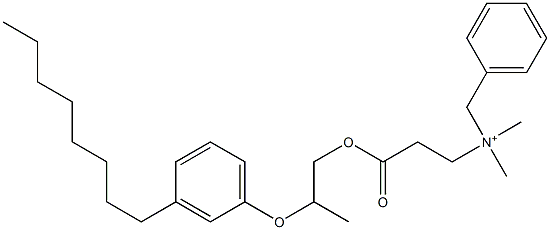 N,N-Dimethyl-N-benzyl-N-[2-[[2-(3-octylphenyloxy)propyl]oxycarbonyl]ethyl]aminium 结构式