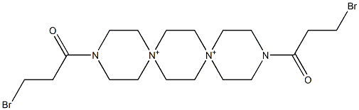 3,12-Bis(3-bromopropanoyl)-3,12-diaza-6,9-diazoniadispiro[5.2.5.2]hexadecane 结构式