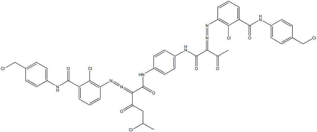3,3'-[2-(1-Chloroethyl)-1,4-phenylenebis[iminocarbonyl(acetylmethylene)azo]]bis[N-[4-(chloromethyl)phenyl]-2-chlorobenzamide] 结构式