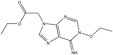 1,6-Dihydro-6-imino-1-ethoxy-9H-purine-9-acetic acid ethyl ester 结构式