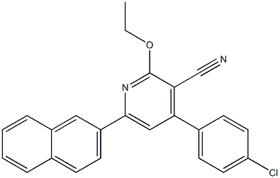 4-(4-Chlorophenyl)-6-(2-naphtyl)-2-ethoxypyridine-3-carbonitrile 结构式