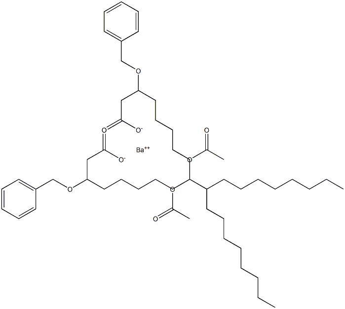 Bis(3-benzyloxy-9-acetyloxystearic acid)barium salt 结构式