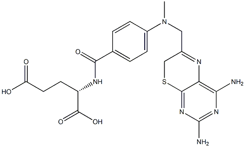 N-[4-[[(2,4-Diamino-7H-pyrimido[4,5-b][1,4]thiazin-6-yl)methyl]methylamino]benzoyl]-L-glutamic acid 结构式