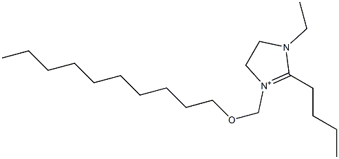 1-Ethyl-2-butyl-3-[(decyloxy)methyl]-4,5-dihydro-1H-imidazol-3-ium 结构式