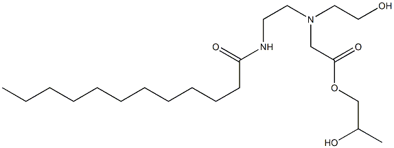 [N-(2-Dodecanoylaminoethyl)-N-(2-hydroxyethyl)amino]acetic acid 2-hydroxypropyl ester 结构式