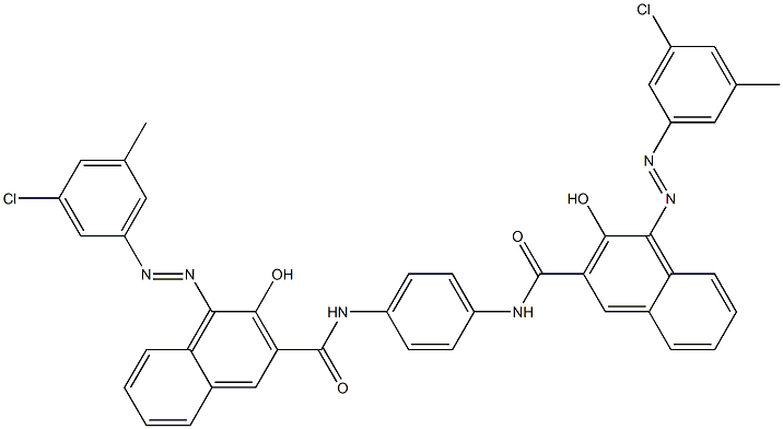 N,N'-(1,4-Phenylene)bis[4-[(3-chloro-5-methylphenyl)azo]-3-hydroxy-2-naphthalenecarboxamide] 结构式