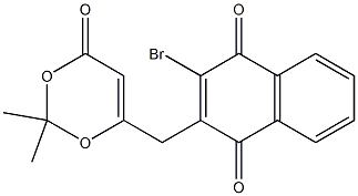 6-[[(3-Bromo-1,4-dihydro-1,4-dioxonaphthalen)-2-yl]methyl]-2,2-dimethyl-4H-1,3-dioxin-4-one 结构式