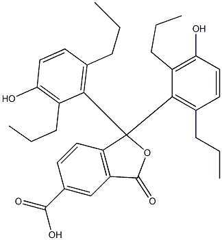 1,3-Dihydro-1,1-bis(3-hydroxy-2,6-dipropylphenyl)-3-oxoisobenzofuran-5-carboxylic acid 结构式