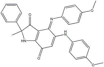 5-(4-Methoxyphenylamino)-4-(4-methoxyphenylimino)-2-methyl-2-phenyl-1H-indole-3,7(2H,4H)-dione 结构式