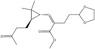 (2Z)-3-[(1R,3R)-2,2-Dimethyl-3-(3-oxobutyl)cyclopropyl]-2-[2-(1,3-dioxolan-2-yl)ethyl]acrylic acid methyl ester 结构式