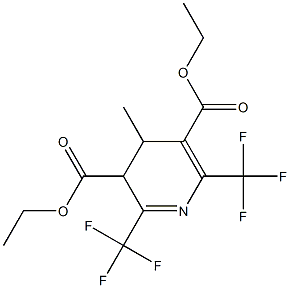 3,4-Dihydro-2,6-bis(trifluoromethyl)-4-methylpyridine-3,5-dicarboxylic acid diethyl ester 结构式