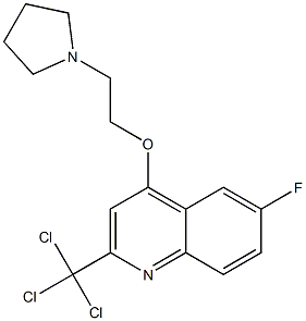 2-Trichloromethyl-4-[2-(1-pyrrolidinyl)ethoxy]-6-fluoroquinoline 结构式