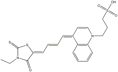 3-[4-[4-(3-Ethyl-4-oxo-2-thioxothiazolidine-5-ylidene)-2-butenylidene]-1,4-dihydroquinoline-1-yl]-1-propanesulfonic acid 结构式