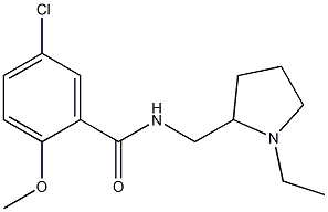 N-[(1-Ethyl-2-pyrrolidinyl)methyl]-2-methoxy-5-chlorobenzamide 结构式