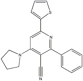 2-Phenyl-4-(pyrrolidin-1-yl)-6-(2-thienyl)pyridine-3-carbonitrile 结构式
