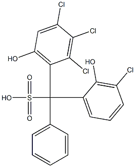 (3-Chloro-2-hydroxyphenyl)(2,3,4-trichloro-6-hydroxyphenyl)phenylmethanesulfonic acid 结构式