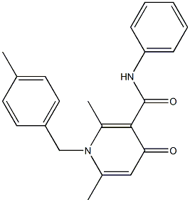 1-(4-Methylbenzyl)-1,4-dihydro-2,6-dimethyl-N-phenyl-4-oxopyridine-3-carboxamide 结构式