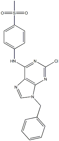 9-Benzyl-2-chloro-6-(4-methylsulfonylphenylamino)-9H-purine 结构式