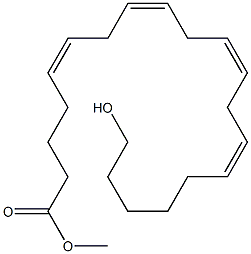 (5Z,8Z,11Z,14Z)-20-Hydroxy-5,8,11,14-icosatetraenoic acid methyl ester 结构式