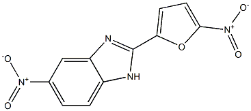 5-Nitro-2-[5-nitrofuran-2-yl]-1H-benzimidazole 结构式